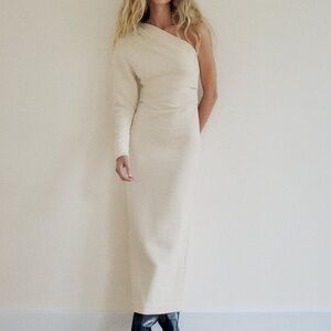 Zara Textured One Shoulder Dress